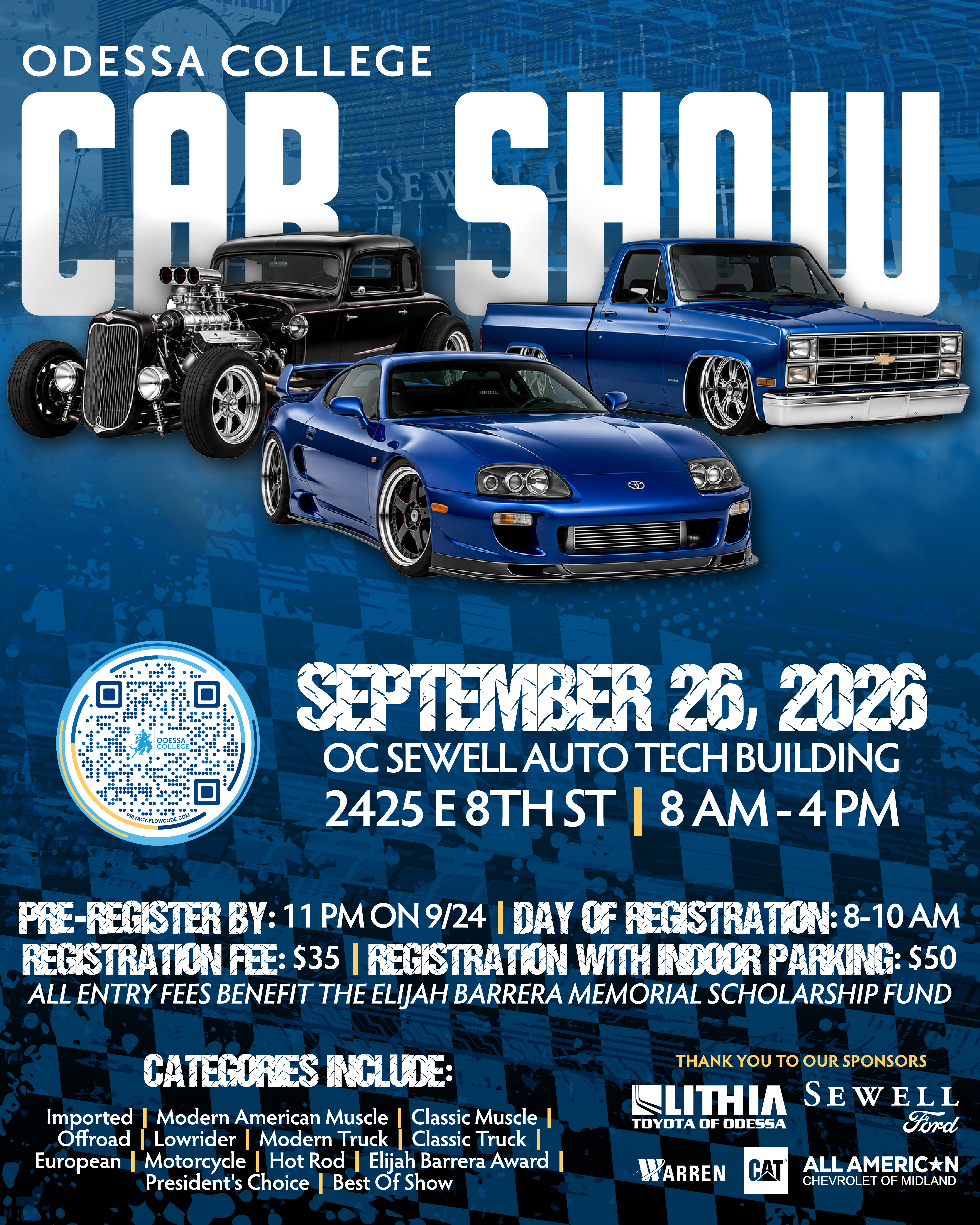 Odessa College Car Show info graphic