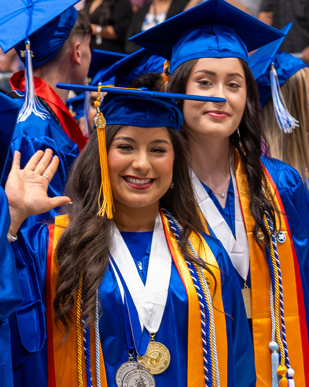 Grad students smiling