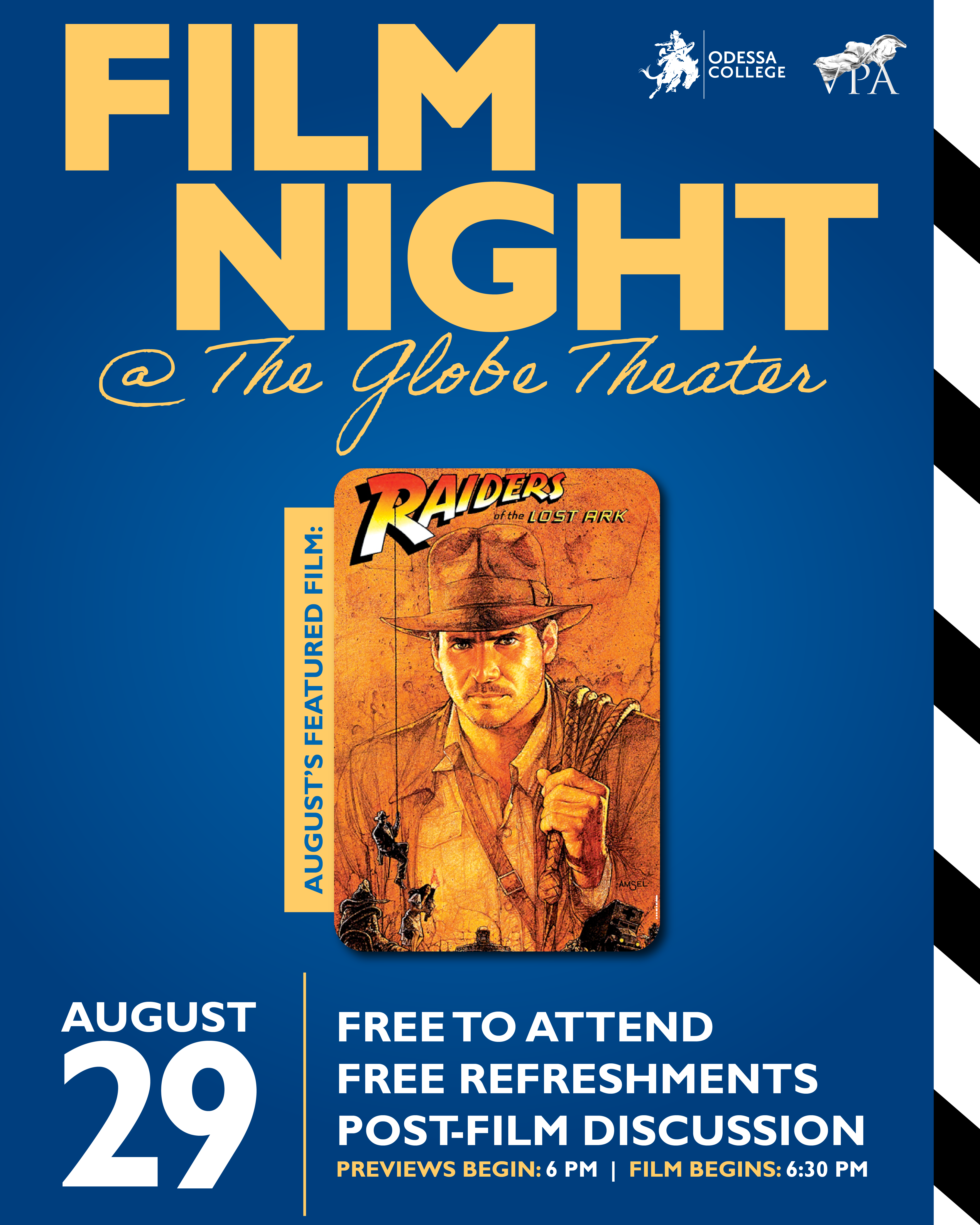 Film Night Poster featuring Raiders of the Lost Ark