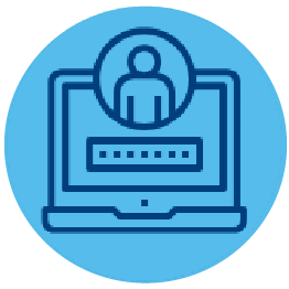 laptop and profile icon