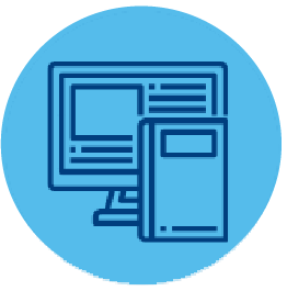 computer and book icon