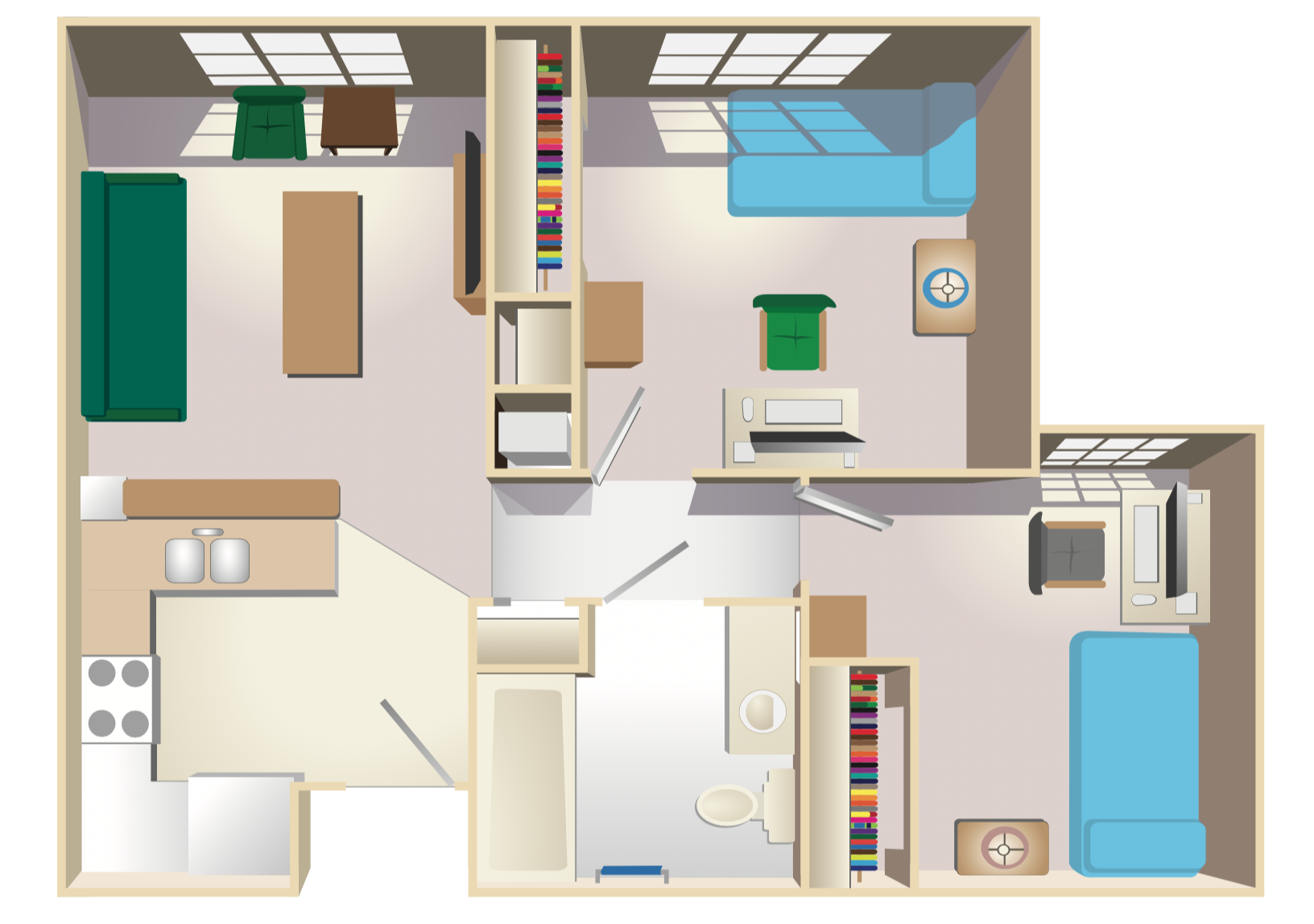 2 bedroom floorplan full