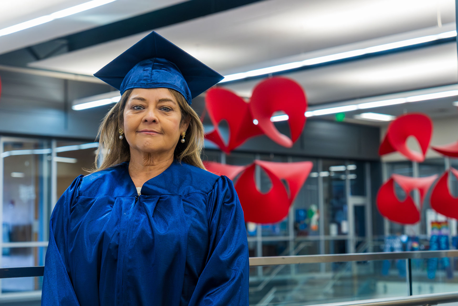 Jeanette Martinez standing inside the SCC building