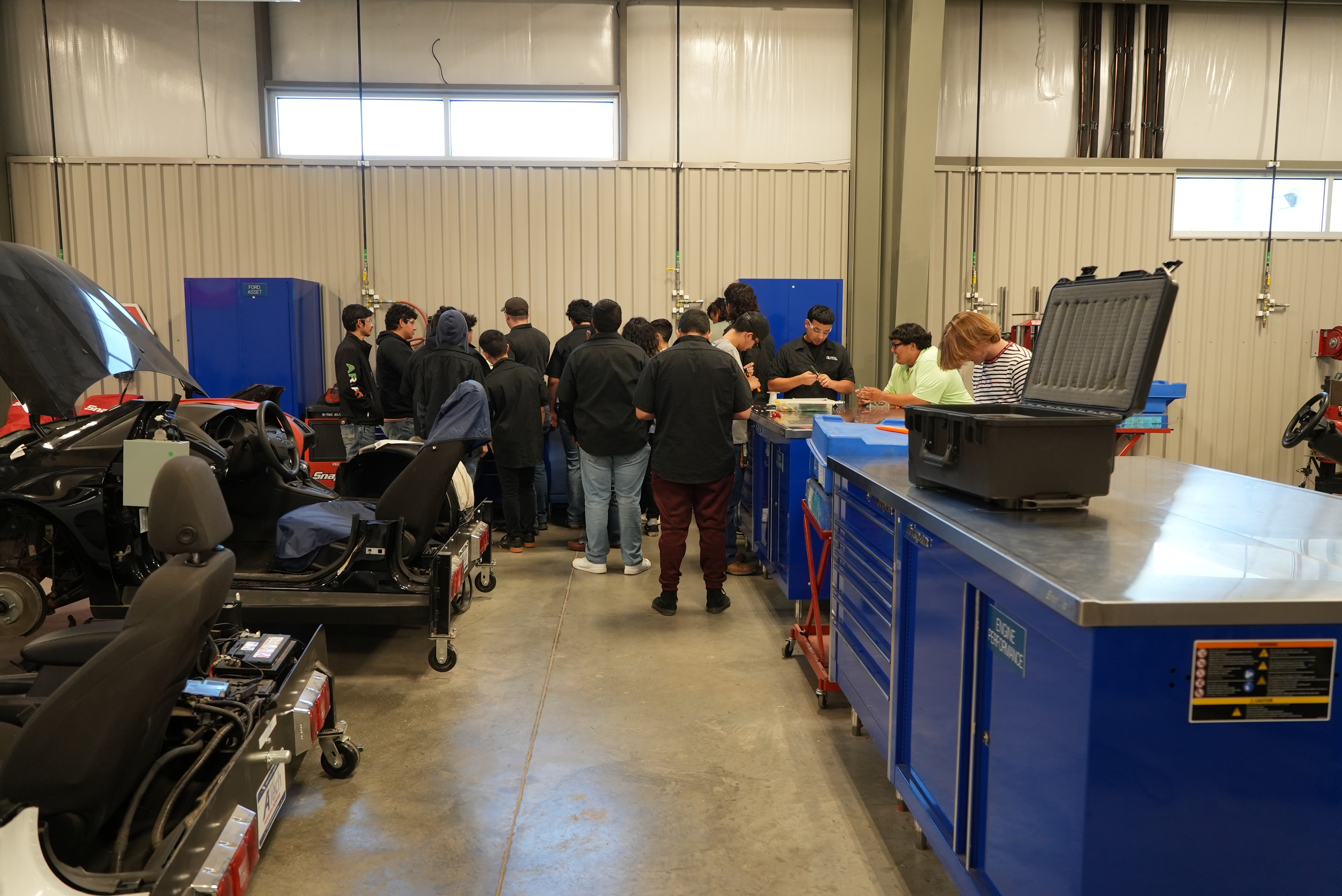 Automotive students in class
