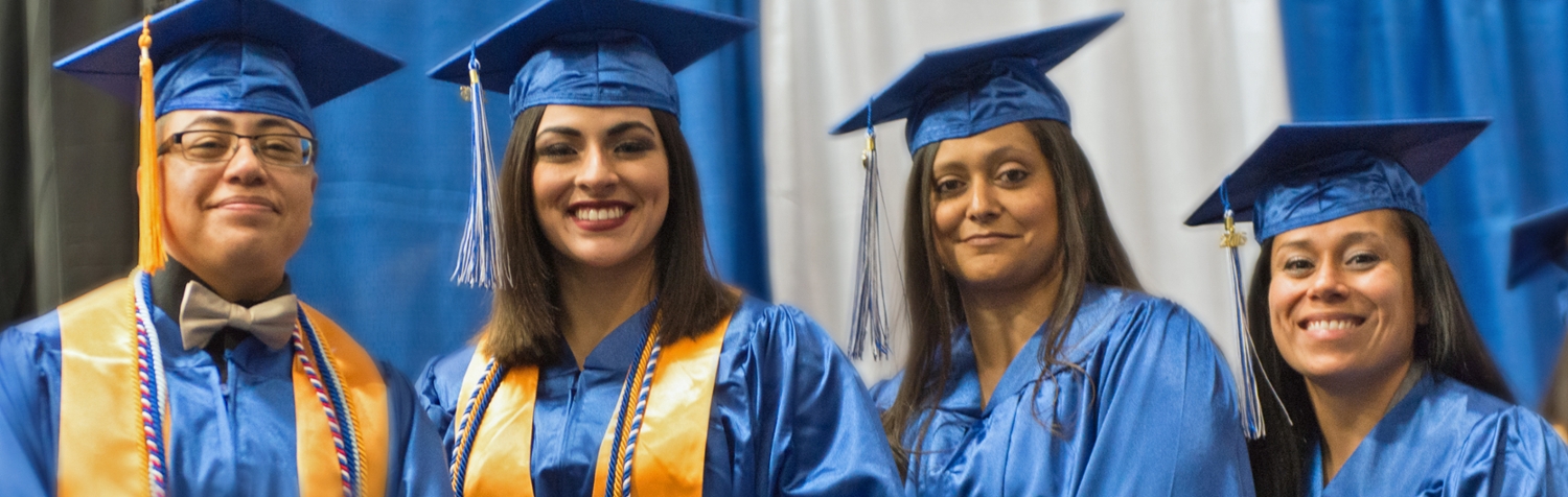 Students in Graduation attire banner